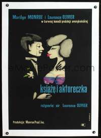 d283 PRINCE & THE SHOWGIRL linen Polish 23x33 movie poster '62 Monroe