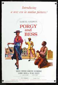 d549 PORGY & BESS linen one-sheet movie poster '59Sidney Poitier,Dandridge