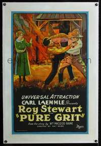 d554 PURE GRIT linen one-sheet movie poster '23 cool stone litho art!