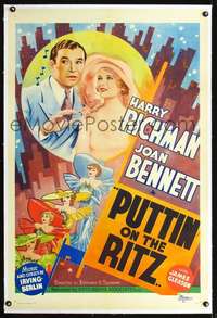 d555 PUTTIN' ON THE RITZ linen one-sheet movie poster R37 Irving Berlin