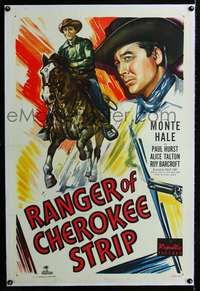 d557 RANGER OF CHEROKEE STRIP linen one-sheet movie poster '49 Monte Hale