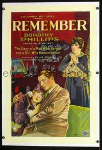 d560 REMEMBER linen style B one-sheet movie poster '26 blind man in love!