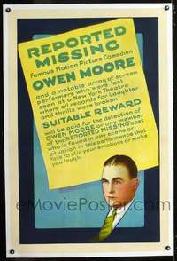 d562 REPORTED MISSING linen teaser one-sheet movie poster '22 Owen Moore