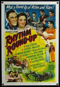 d567 RHYTHM ROUND-UP linen one-sheet movie poster '45 country music!
