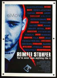 d582 ROMPER STOMPER linen one-sheet movie poster '93 Aussie Russell Crowe!