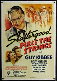 d588 SCATTERGOOD PULLS THE STRINGS linen one-sheet movie poster '41 Kibbee