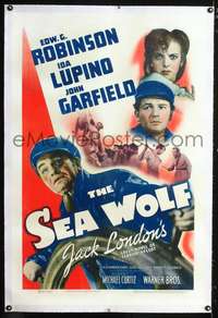 d591 SEA WOLF linen one-sheet movie poster '41 Ed G Robinson, Jack London
