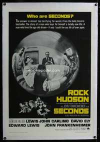 d593 SECONDS linen one-sheet movie poster '66 Rock Hudson, Frankenheimer