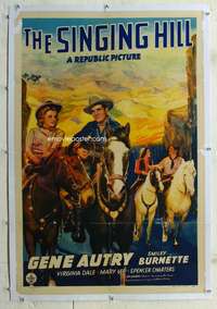 d600 SINGING HILL linen one-sheet movie poster '41 Gene Autry, Virginia Dale