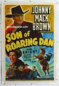 d604 SON OF ROARING DAN linen one-sheet movie poster '40 Johnny Mack Brown