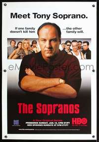 d606 SOPRANOS linen HBO TV one-sheet movie poster '99 James Gandolfini