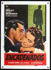d170 NOTORIOUS linen Spanish movie poster R82 Grant & Bergman by Jano!