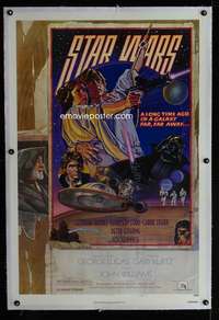 d611 STAR WARS linen NSS style D 1sh 1978 George Lucas classic, circus poster art by Struzan & White!