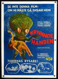 d092 INVASION OF THE SAUCER MEN linen Swedish movie poster '57 best!