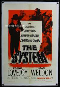 d619 SYSTEM linen one-sheet movie poster '53 crime syndicates, film noir!