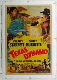 d624 TEXAS DYNAMO linen one-sheet movie poster '50 Starrett as Durango Kid!