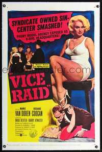 d641 VICE RAID linen one-sheet movie poster '60 sexiest Mamie Van Doren!