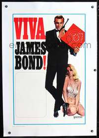 d643 VIVA JAMES BOND linen one-sheet movie poster '70 Connery & sexy babe!