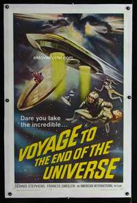 d645 VOYAGE TO THE END OF THE UNIVERSE linen one-sheet movie poster '64