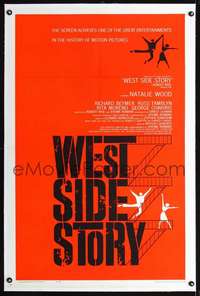 d648 WEST SIDE STORY linen pre-Awards one-sheet movie poster '61