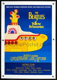 d661 YELLOW SUBMARINE advance DS 1sh R1999 psychedelic art of Beatles John, Paul, Ringo & George!