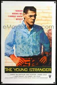 d664 YOUNG STRANGER linen one-sheet movie poster '57 1st Frankenheimer!