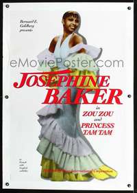d665 ZOUZOU/PRINCESS TAM TAM linen one-sheet movie poster '90sJosephine Baker