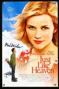 e013 JUST LIKE HEAVEN autographed special movie poster '05 signed by Reese Witherspoon, Mark Waters, Heder