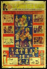f087 GOOD OLD DAYS linen Forty by Sixty movie poster '44 Hollywood classics!