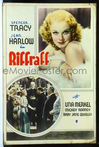 f022 RIFFRAFF Forty by Sixty movie poster '36 sexiest Jean Harlow, Tracy