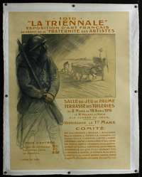 f082 1916 LA TRIENNALE linen French war poster Steinlen!