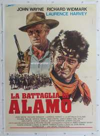 f069 ALAMO linen Italian one-panel movie poster R71 Wayne by Biffignanti!