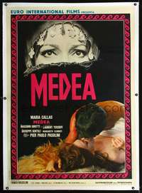f078 MEDEA linen Italian one-panel movie poster '69 Pier Paolo Pasolini