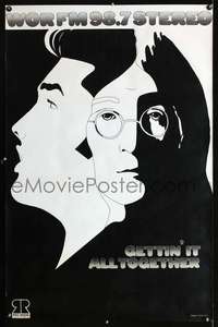 f021 WOR FM 98.7 STEREO radio poster '60s Elvis, Lennon