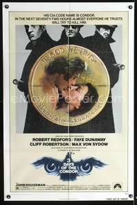h005 3 DAYS OF THE CONDOR one-sheet movie poster '75 Robert Redford, Faye Dunaway
