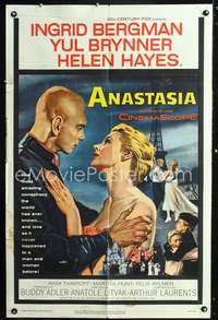 h021 ANASTASIA one-sheet movie poster '56 Ingrid Bergman, Yul Brynner