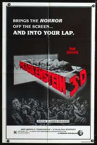 h023 ANDY WARHOL'S FRANKENSTEIN one-sheet movie poster R80s cool 3-D horror image!