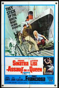 h034 ASSAULT ON A QUEEN one-sheet movie poster '66 Frank Sinatra, Virna Lisi