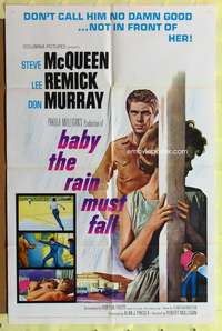 h039 BABY THE RAIN MUST FALL one-sheet movie poster '65 Steve McQueen, Lee Remick