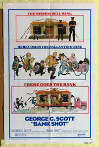 h063 BANK SHOT style B one-sheet movie poster '74 George C. Scott wacky artwork!