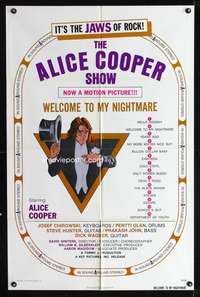 m015 ALICE COOPER: WELCOME TO MY NIGHTMARE one-sheet movie poster '75 it's the JAWS of rock!