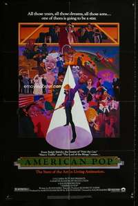 m024 AMERICAN POP one-sheet movie poster '81 rock & roll art by Wilson McClean & Ralph Bakshi!