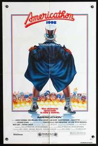 m025 AMERICATHON one-sheet movie poster '79 great wacky artwork of Uncle Sam by Robert Grossman!