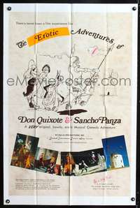 m026 AMOROUS ADVENTURES OF DON QUIXOTE & SANCHO PANZA one-sheet movie poster '76 sexy parody!