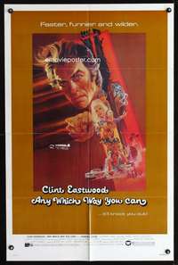 m033 ANY WHICH WAY YOU CAN one-sheet movie poster '80 artwork of Clint Eastwood by Bob Peak!