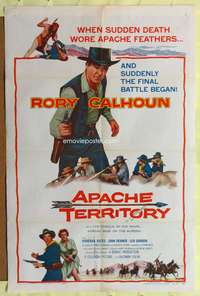 m035 APACHE TERRITORY one-sheet movie poster '58 Rory Calhoun, Louis L'Amour