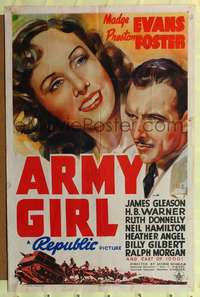 m041 ARMY GIRL style B one-sheet movie poster '38 Madge Evans, Preston Foster