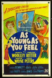 m044 AS YOUNG AS YOU FEEL one-sheet movie poster '51 young Marilyn Monroe!