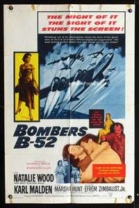 m065 BOMBERS B-52 one-sheet movie poster '57 Natalie Wood, Karl Malden