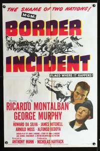 m066 BORDER INCIDENT one-sheet movie poster '49 Ricardo Montalban, George Murphy, film noir!